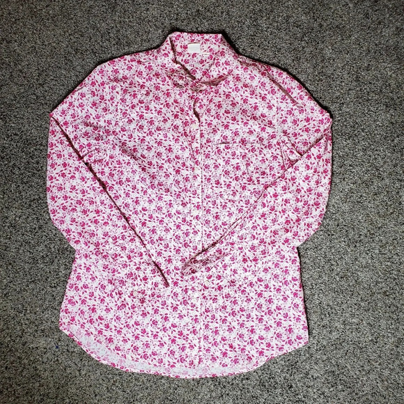 Gap Women's Size Small Pink Floral Buttondown Top - Picture 12 of 15